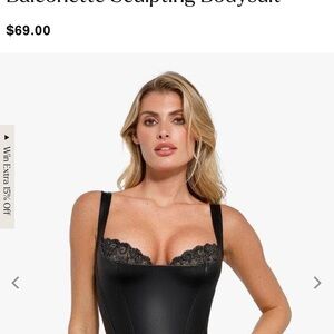 Black Lace Trim Bodysuit